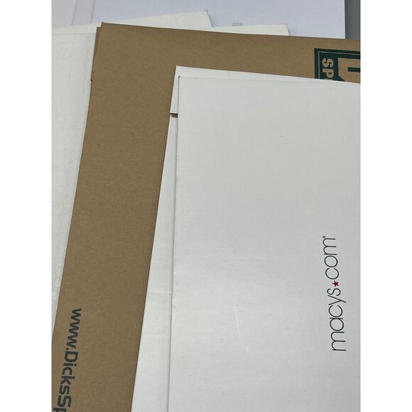 Christmas boxes set of 9 holiday rapping plain macys dicks brown cardboard READ - Picture 3 of 6